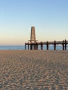 Pontoon platform at sunset in Port Leucate in the south of France