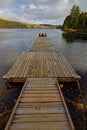 A pontoon on the shores of the Lake Wapizagonke