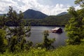 Pontoons house in Vacha Dam, Devin Municipality, South Bulgaria Royalty Free Stock Photo