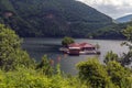 Pontoons houses in Vacha Dam, Devin Municipality, South Bulgaria Royalty Free Stock Photo