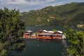 Pontoons houses in Vacha Dam, Devin Municipality, South Bulgaria Royalty Free Stock Photo