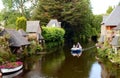 Boat walk along the river of Pontrieux: a small Breton village well-known by its old historical Royalty Free Stock Photo
