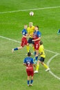 Pontus Almqvist of FC Rostov battle for the ball with Igor Diveev of CSKA Moscow