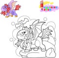 Cute dragon pony, funny illustration, design Royalty Free Stock Photo