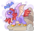 Cute dragon pony, funny illustration, design Royalty Free Stock Photo