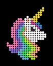 Pony horse. Pixel unicorn rainbow image