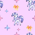 Pony pattern painted with watercolor