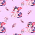 Pony pattern painted with watercolor