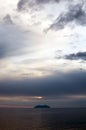 Ponza island silhouette in Italy