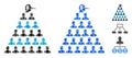 Ponzi Pyramid Manager Composition Icon of Circle Dots
