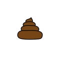 Poo doodle icon,  colour line illustration Royalty Free Stock Photo