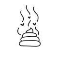 Poo doodle icon,  illustration Royalty Free Stock Photo