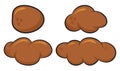 Poo, poop faeces set. Human or animal stool set. Vector cartoon illustration isolated on white. background