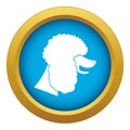 Poodle dog icon blue vector isolated Royalty Free Stock Photo