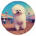 Whimsical Beach Portraits: Poodle And Bichon Frise In Artistic Photography