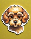 Poodle dog sticker decal art portrait expression