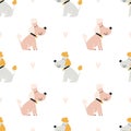 poodle pattern. Cute seamless cartoon background