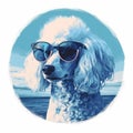 Poodle With Shades: Artwork By Frank Cznor In Tonalism Style