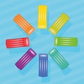 Pool Air Mats Colors Group Circle