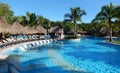 Pool amenities at a tropical resort in Cancun, Mexico Royalty Free Stock Photo