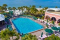 Pool area view of The Don Cesar Hotel and St. Pete Beach .The Legendary Pink Palace of St. Pete Beach 1