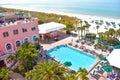 Pool area view of The Don Cesar Hotel and St. Pete Beach .The Legendary Pink Palace of St. Pete Beach 3