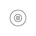 Pool 8 ball, Billiard symbol thin line icon. Linear vector symbol