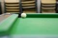 Pool ball on green table close up Royalty Free Stock Photo