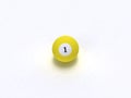 Pool ball number one isolated Royalty Free Stock Photo