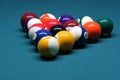 Pool balls in rack position