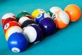 Pool balls racked in triangle Royalty Free Stock Photo