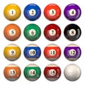 Pool Balls Set Royalty Free Stock Photo