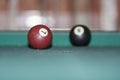 Pool balls on the table Royalty Free Stock Photo