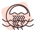 Pool and beach jellyfish, icon