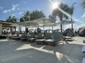 Pool and Beach at The Westin Grand Cayman Seven Mile Beach Resort & Spa in Grand Cayman, Cayman Islands Royalty Free Stock Photo