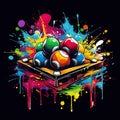 Pool Billard Clip Art or T-Shirt Design illustration