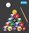 Pool Billiard Art Flat Design