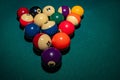 Pool billiard old eight balls table