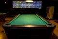 Pool, Billiards Table Illuminated In A Dark Setting Royalty Free Stock Photo