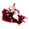 A pool of blood (or wine) that formed the shape of Canada. (series)