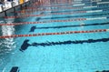 Pool with blue water and the swimming lanes Royalty Free Stock Photo