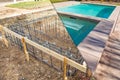 Before and After Pool Build Construction Site Royalty Free Stock Photo