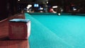 Pool chalk on green wooden table