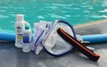 Pool chemicals by pool