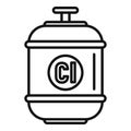 Pool chlorine tank icon outline vector