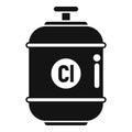 Pool chlorine tank icon simple vector