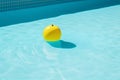pool circle water float yellow sunlight resort rescue vacation ring. Generative AI.