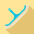 Pool clean brush icon, flat style