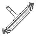 Pool clean brush icon, outline style