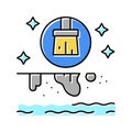 pool cleaning services color icon vector illustration